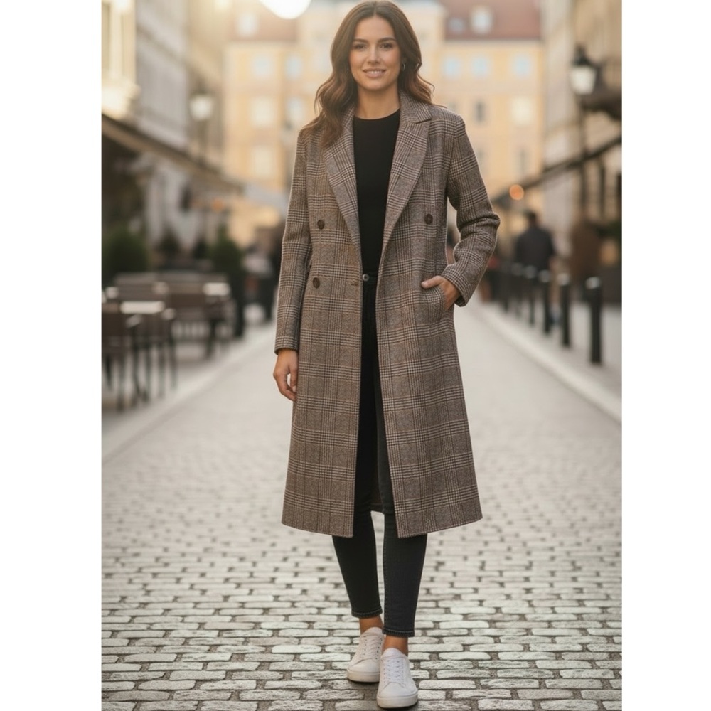Commense valor plaid oversized overcoat NEW XS